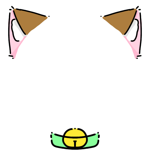 green collar dark orange cat ears Decoration